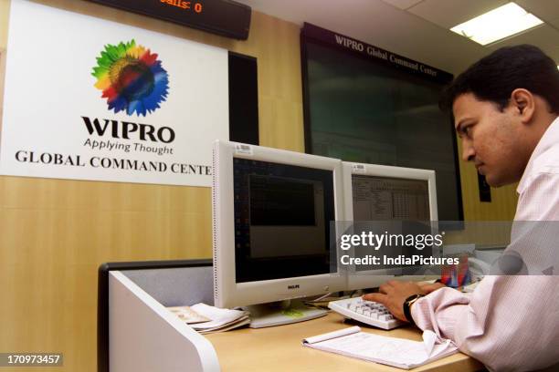 Man in office, Wipro, Bangalore, India.
