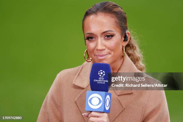 Kate Abdo, sports broadcaster working for CBS sports at the UEFA Champions League match between Newcastle United and Paris Saint-Germain at St....