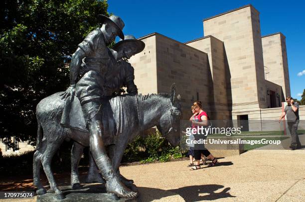 Simpson and his Donkey, statue, Australian War Memorial, Canberra, Australian Capital Territory, ACT, Australia.