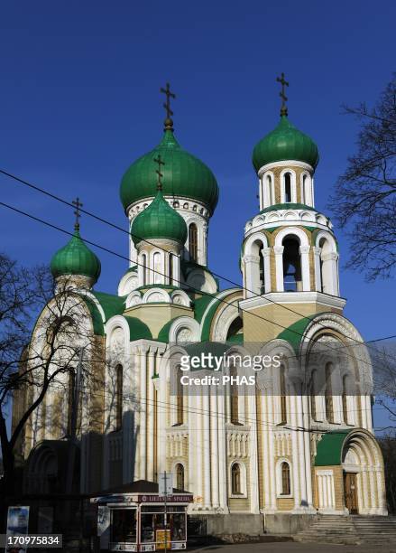 Lithuania. Vilnius. Orthodox Church of St. Michael and St. Constantine or Romanov Church, built in 1913 by I. Kolesnikov. Exterior.