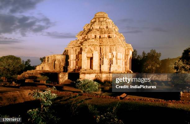 Konark Sun Temple at night, Orissa, India.