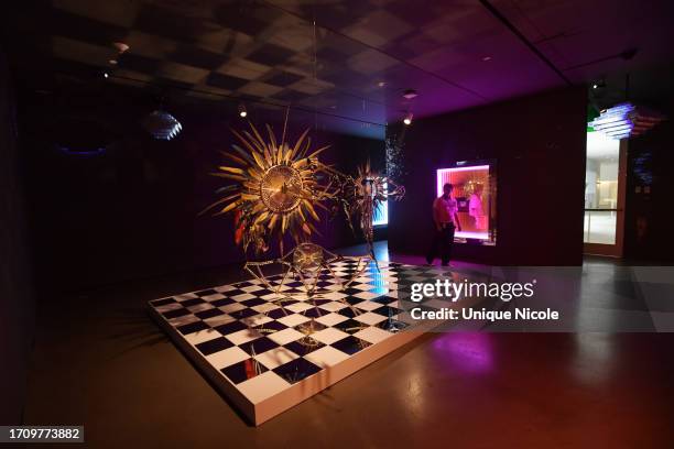 General view of artist Guadalupe Rosales' installation during the Press Preview For Hammer Museum's "Made In LA: Acts Of Living" Exhibit at Hammer...