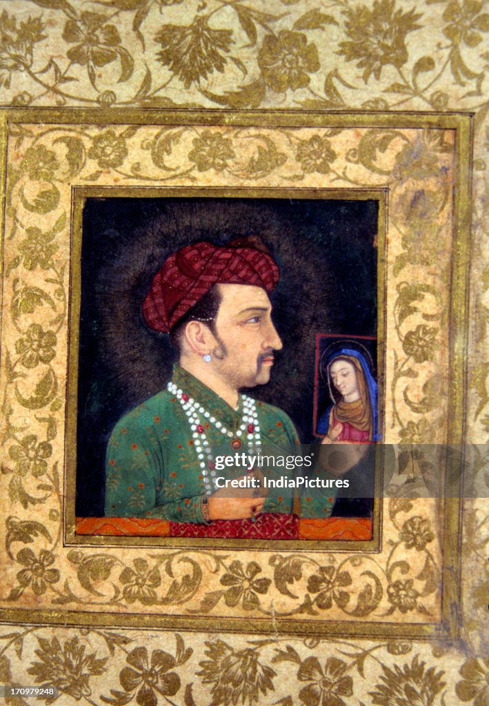 Jhangir Rind Close-up of miniature painting of portrait of Jahangir National... News ...