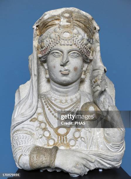 The Beauty of Palmyra. C. 190-210 A.C. Limestone. Carlsberg Glyptotek Museum. Copenhagen. Denmark.