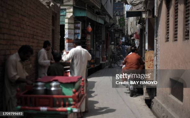 An alley-side bazaar is pictured in the old town section of Multan on March 17, 2012. Multan, one of the oldest cities in the Asian subcontinent and...