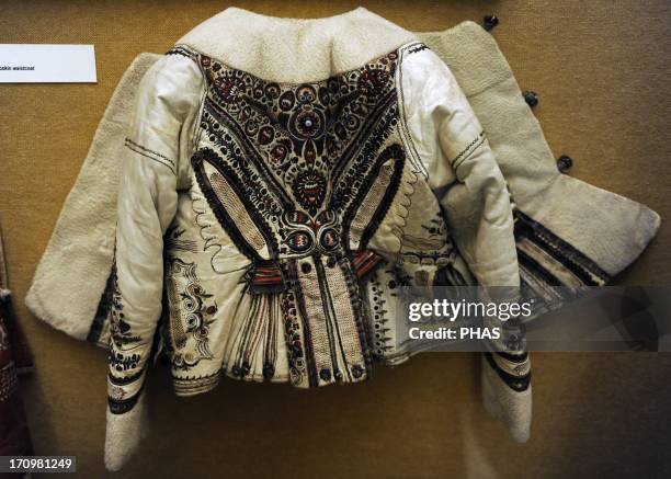 Embroidered sheepskin waistcoat. Bekes county. Ethnographic Museum. Budapest. Hungary.