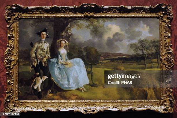 Thomas Gainsborough . English portrait and landscape painter. Mr and Mrs Andrews. About 1750. Oil on Canvas. National Gallery. Londron. England. UK.