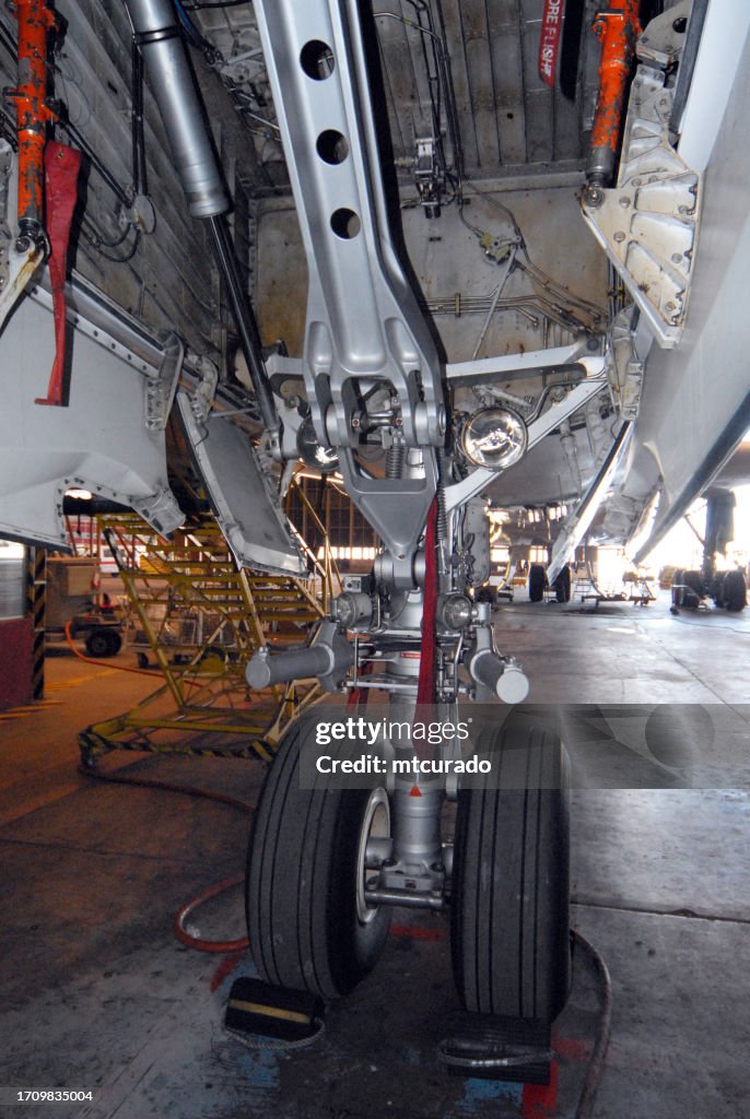 Tren de aterrizaje delantero y hueco de rueda de un Airbus A320