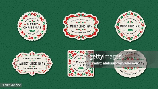 Collection of Christmas Labels and Badges Collection of Christmas Labels and Badges