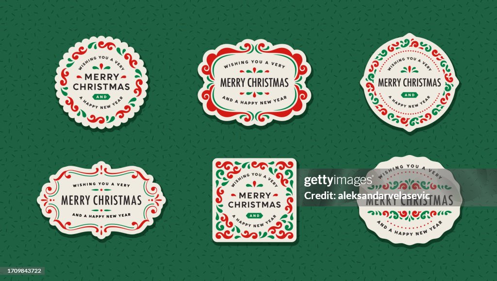 Collection of Christmas Labels and Badges