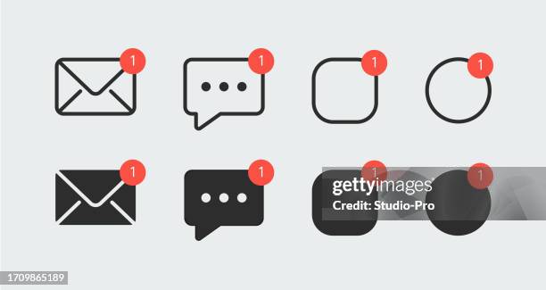 notice alert icon sign symbol set - fence post stock illustrations