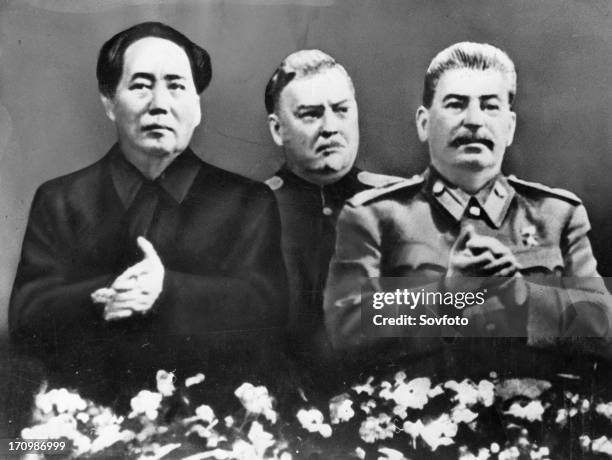 Communist leaders from two continents at the bolshoi theater in moscow at a meeting in honor of josef stalin's 70th birthday on december 21 .
