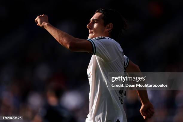 Florian Neuhaus of Borussia Monchengladbach celebrates scoring his teams first goal of the game during the Bundesliga match between VfL Bochum 1848...