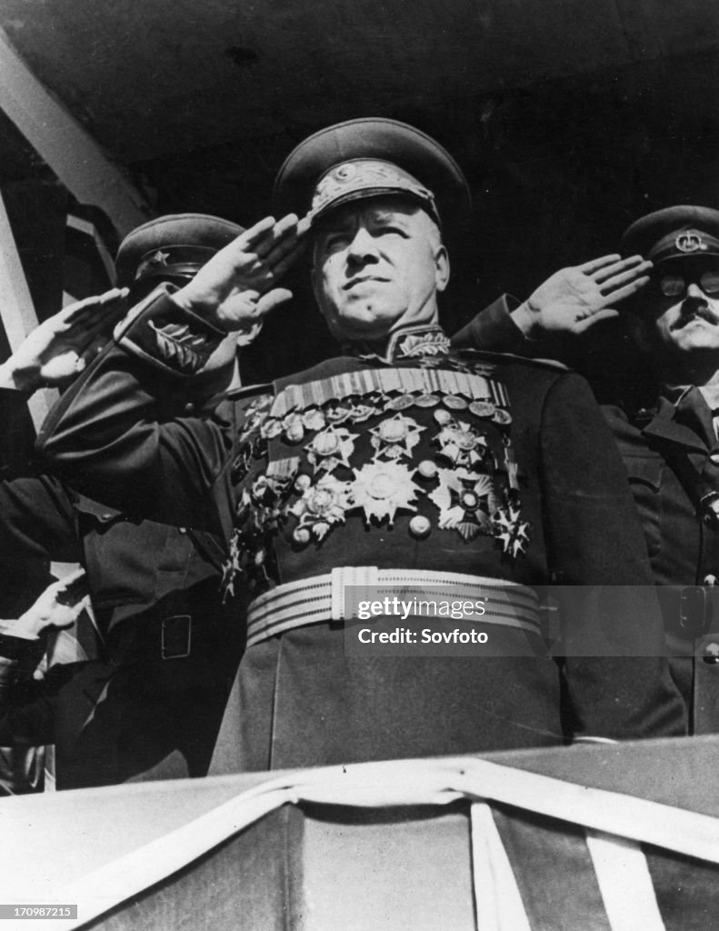 Marshal georgy zhukov, hero of the soviet union, 1945.