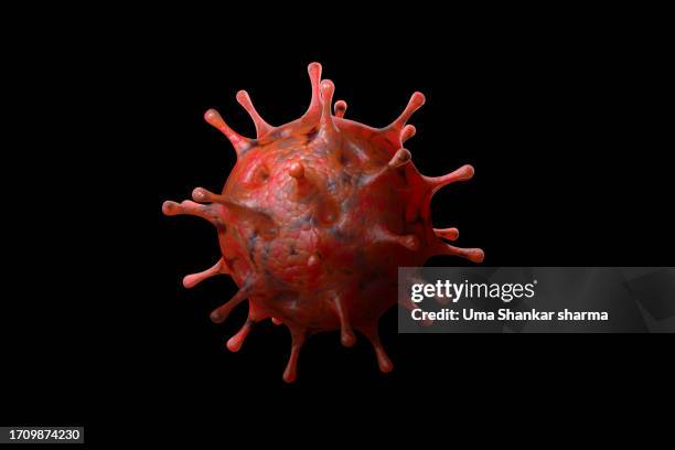 virus, pathogen isolated on black - tifoidea fotografías e imágenes de stock