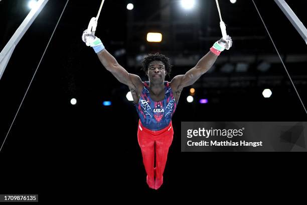 Frederick Richard of Team United States competes on Rings during Men's Qualifications on Day One of the FIG Artistic Gymnastics World Championships...