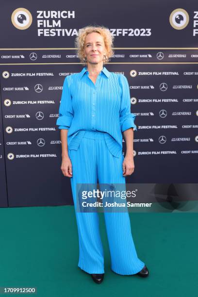 Katja Riemann attends the premiere of "Stella. Ein Leben." during the 19th Zurich Film Festival at Kino Corso on September 30, 2023 in Zurich,...