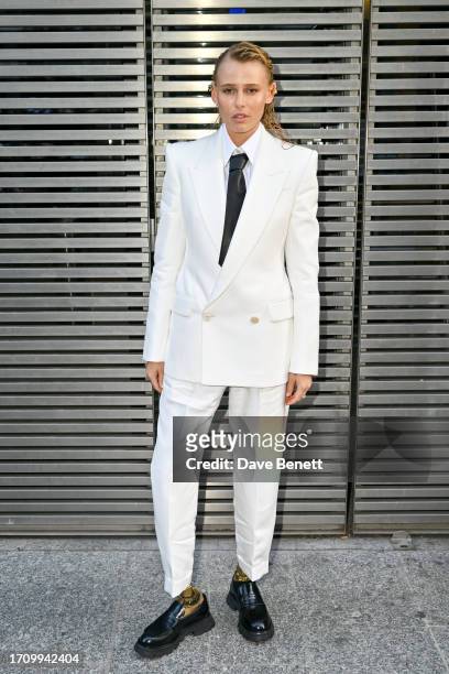 Lauren Wasser attends the Alexander McQueen SS24 show during Paris Fashion Week at Le Carreau du Temple on September 30, 2023 in Paris, France.