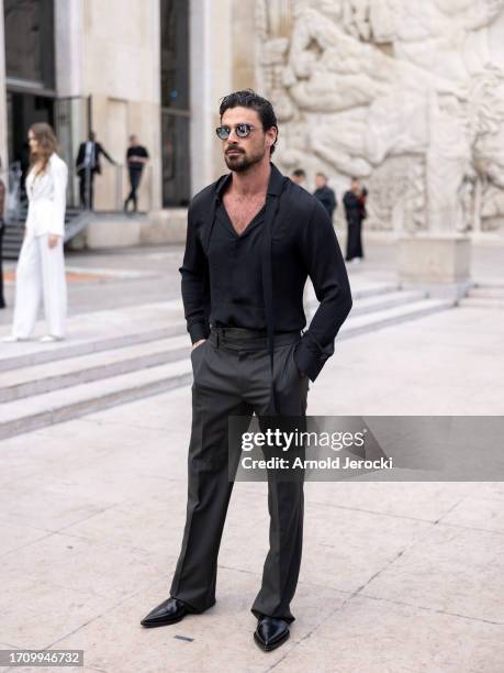 Michele Morrone attends the Elie Saab Womenswear Spring/Summer 2024 show as part of Paris Fashion Week on September 30, 2023 in Paris, France.