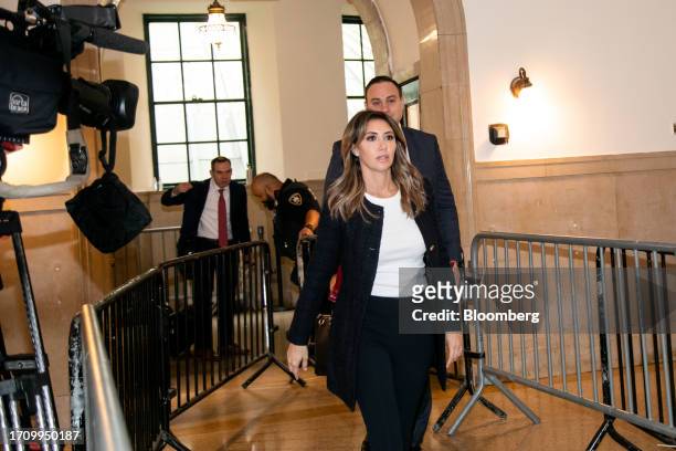 Alina Habba, attorney for former President Donald Trump, arrives at New York State Supreme Court in New York, US, on Friday, Oct. 6, 2023. Donald...