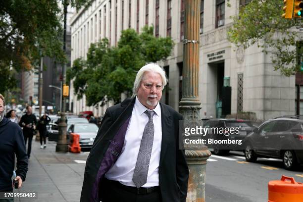 Jeffrey McConney, controller for the Trump Organization, leaves New York State Supreme Court in New York, US, on Friday, Oct. 6, 2023. Donald Trump...