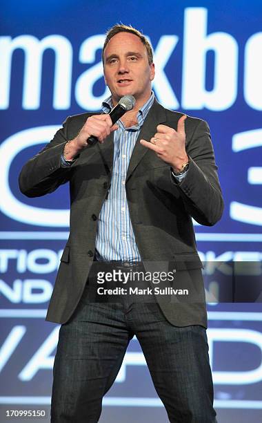 Comedian/actor Jay Mohr doing his standup comedy routine before hosting PromaxBDA Promotion, Marketing And Design Awards Show at JW Marriott Los...