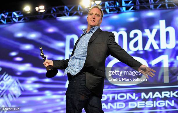 Comedian/actor Jay Mohr doing his standup comedy routine before hosting PromaxBDA Promotion, Marketing And Design Awards Show at JW Marriott Los...