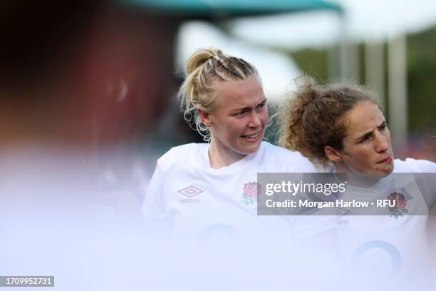 Rosie Galligan of England is seen following the Women's International match between England Red Roses and Canada at StoneX Stadium on September 30,...