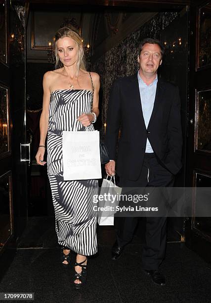 Laura Bailey leaving Cafe de Paris Club on June 20, 2013 in London, England.