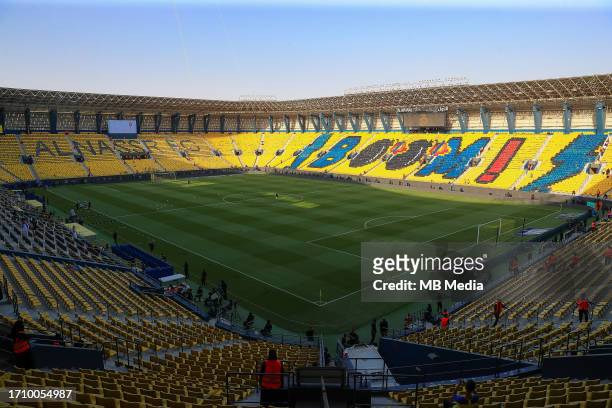 General view inside the stadium before the Saudi Pro League match between Al-Nassr and Abha at King Saud University Stadium on October 6, 2023 in...