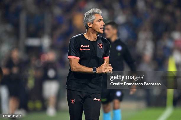 Paulo Sousa US Salernitana head coach during the Serie A TIM match between US Salernitana and FC Internazionale at Stadio Arechi on September 30,...