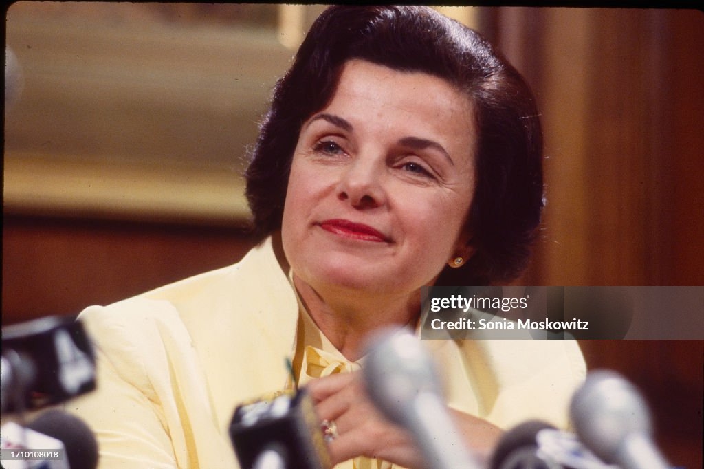 Dianne Feinstein Speaks At A DNC Press Conference
