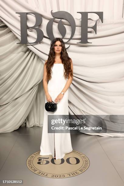 Sara Sampaio attends the #BoF500 Gala during Paris Fashion Week at Shangri-La Hotel Paris on September 30, 2023 in Paris, France.