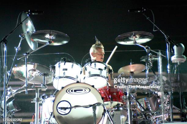 Adrian Young of No Doubt performs at Save Mart Center on May 19, 2009 in Fresno, California.