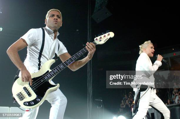 Tony Kanal and Gwen Stefani of No Doubt perform at Save Mart Center on May 19, 2009 in Fresno, California.