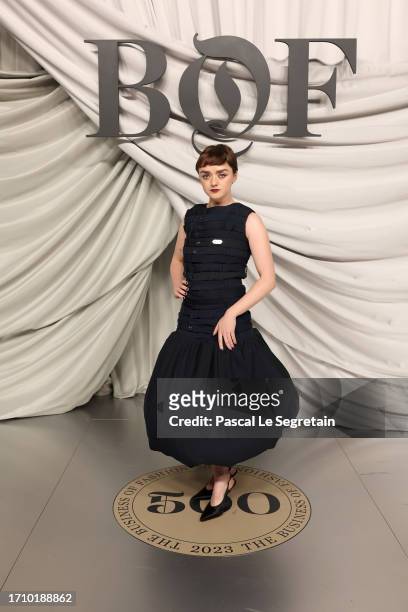 Maisie Williams attends the #BoF500 Gala during Paris Fashion Week at Shangri-La Hotel Paris on September 30, 2023 in Paris, France.