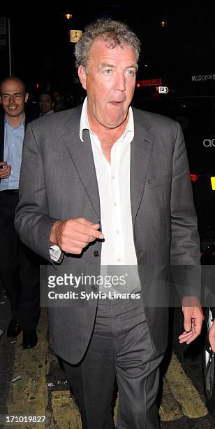 Jeremy Clarkson leaving Cafe de Paris Club on June 20, 2013 in London, England.