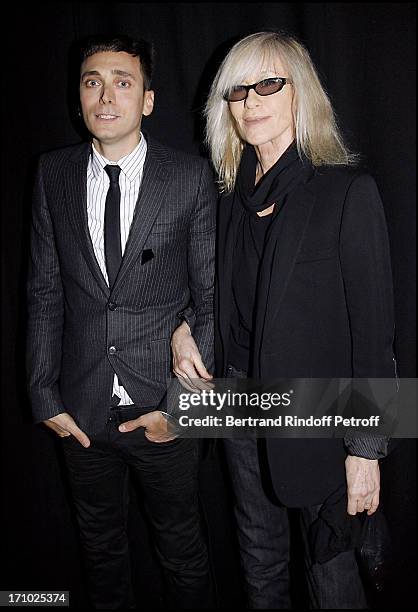 Hedi Slimane and Betty Catroux - Dior masculine fashion show fall winter 2007-2008.