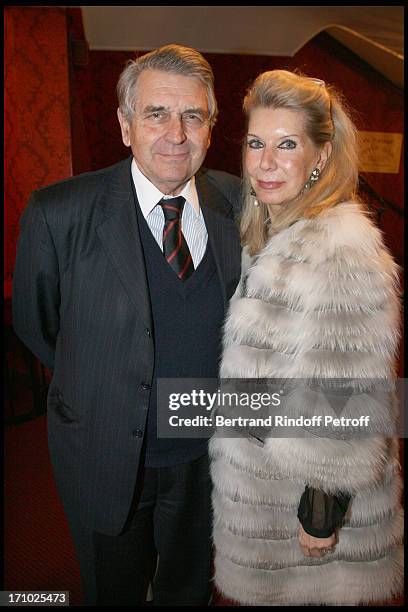 Baron and Baronne Gilles Ameil at The Paris Production Of The Show Une Comedie Romantique At The Theatre Montparnasse In Aid Of L'Aprec.