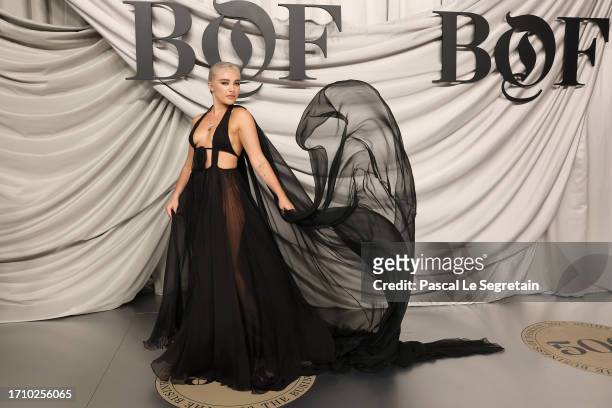 Florence Pugh attends the #BoF500 Gala during Paris Fashion Week at Shangri-La Hotel Paris on September 30, 2023 in Paris, France.