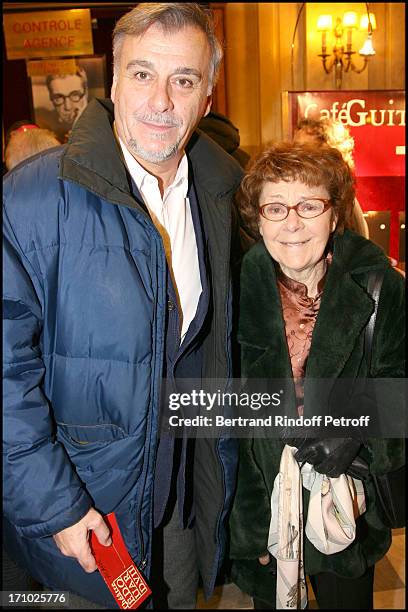 Bernard Alane and mother Annick Alane at Theatre Production Of The Show Audition At Theatre Edouard Vii In Paris .