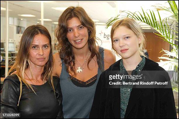 Agathe of La Fontaine, Tamara Kaboutchek and Lea Seydoux at Aurel Bgc Charity Gala 2010.