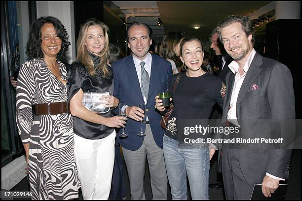 Princess Louis Albert De Broglie, Emmanuel and Marie Moatti, Arabelle Reille Mahdavi and Prince Louis Albert De Broglie - Exhibition launch "La...