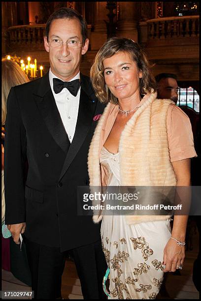 Nicolas Bazire and his wife Fabienne at Arop Gala "Roland Petit" At Opera Garnier In Paris.