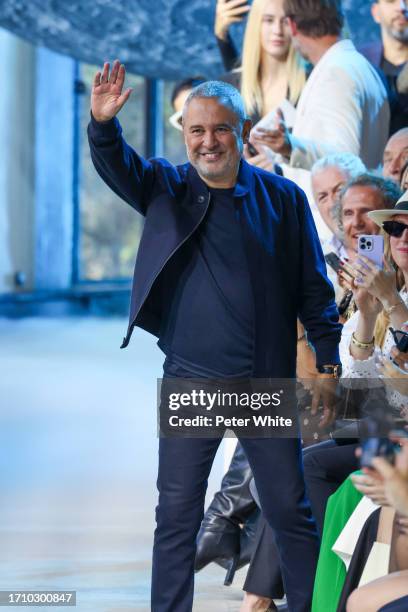 Elie Saab walks the runway during the Elie Saab Womenswear Spring/Summer 2024 show as part of Paris Fashion Week on September 30, 2023 in Paris,...