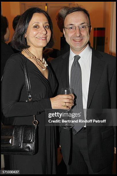 Armand Bern and wife Jocelyne at Stephane Bern Is Honoured At His Paris Home With The Title Of Officier De L'Ordre Des Arts Et Lettres By The Culture...