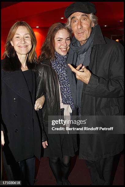 Nathalie Bloch Laine and daughter Marie Sarde, Richard Pezet at The Premiere Of The Film Camping 2 At The Cinema Gaumont Opera In Paris .