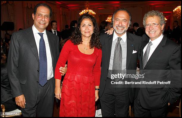 The children of Nicole and Serge Dassault, Thierry, Marie Helene, Olivier, Laurent at Dinner At Hotel Dassault In Benefit Of Association "Vaincre Le...