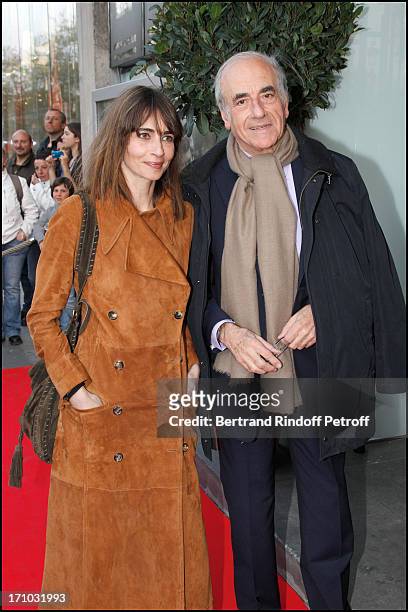 Jean Pierre Elkabach and his daughter Emmanuelle Bach at Premiere Of Film "Comme Les 5 Doigts De La Main" At Cinema Publicis Champs Elysees In Paris .