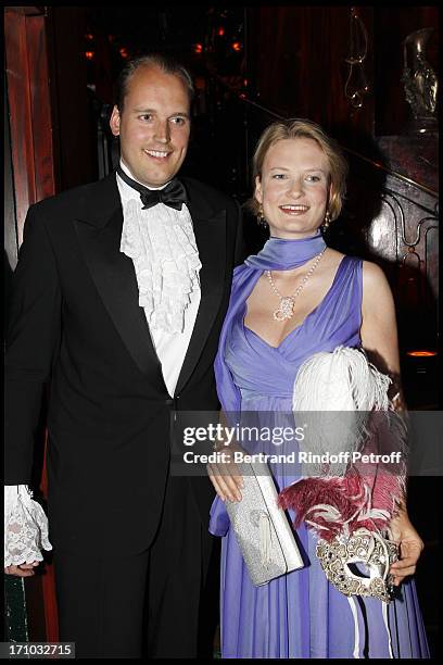 Johannes Marten and his wife Caroline at Gloria Von Thurn Und Taxis And Thaddaeus Ropac's Anniversary At Maxim'S In Paris.